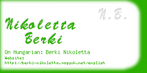 nikoletta berki business card